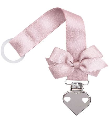 Little Wonders Pacifier Clip - Pink Glitter w. Bow/Heart