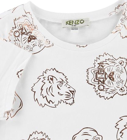 Kenzo T-shirt - White w. Rose Bronze Tigers