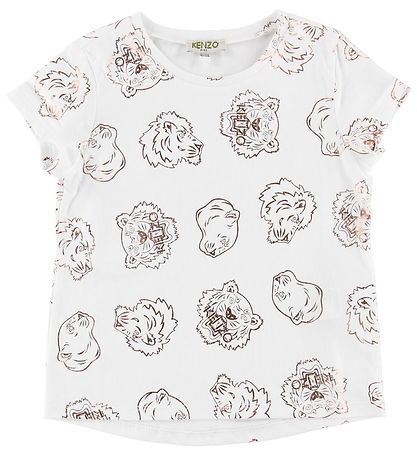 Kenzo T-shirt - White w. Rose Bronze Tigers