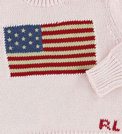 Polo Ralph Lauren Blouse - Knitted - Pink w. Flag