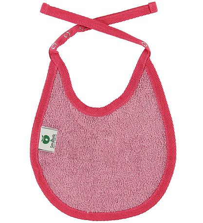 Småfolk Haklapp - Rosa m. Äpplen