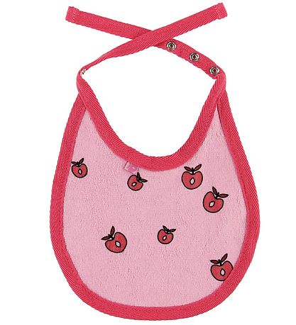 Småfolk Haklapp - Rosa m. Äpplen