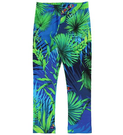 Young Versace Leggings - Blár/Grænt M. Plöntur