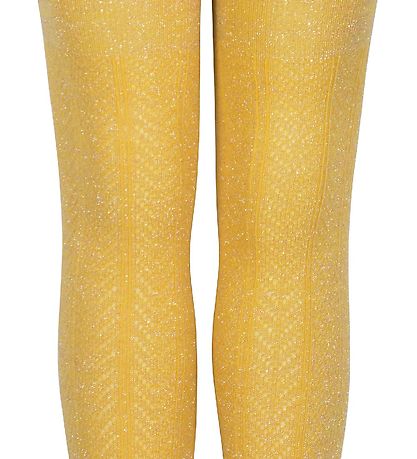 Melton Tights - Yellow w. Glitter