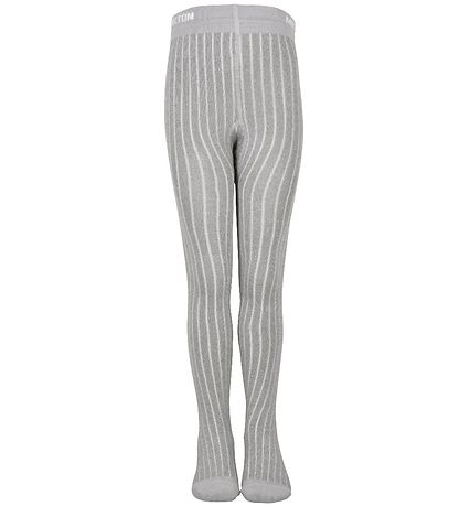 Melton Tights - Bamboo - Grey Melange w. Glitter