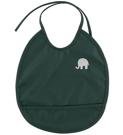 CeLaVi Bib w. Food Catcher - PU - Dark Green