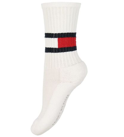 Tommy Hilfiger Socken - 2er-Pack - Flagge - Weiß m. Rot