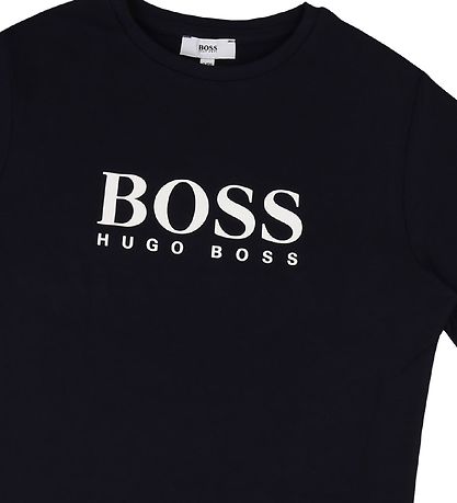 BOSS Stuttermabolur - Dökkblátt M. Lógó