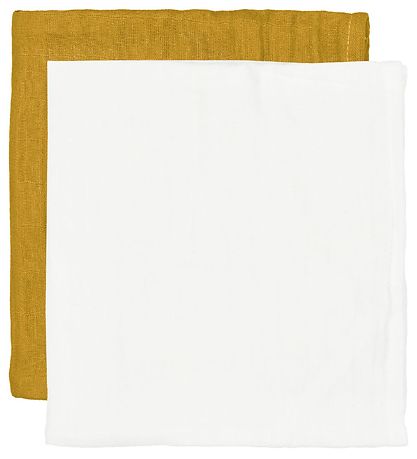 CAMA Copenhagen Spucktücher - 2er-Pack - 65x40 - Weiß/Senf
