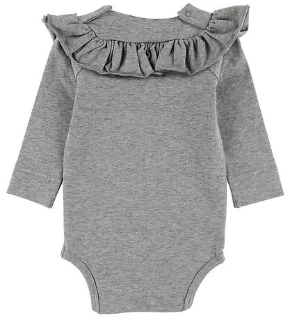 MarMar Romper l/s - Bibbi - Jersey - Grijs Gevlekt