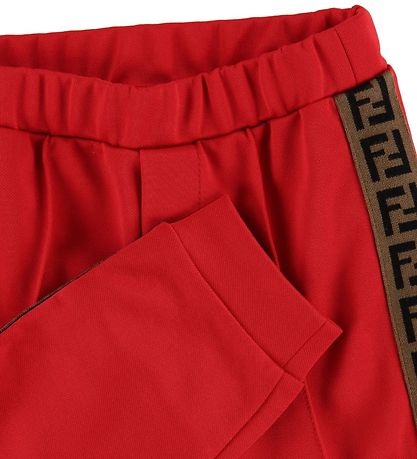 Fendi Kids Trousers - Track - Red w. Side Stripe