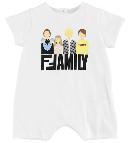 Fendi Kids Summer Romper White w. Fendi Family KW CZ
