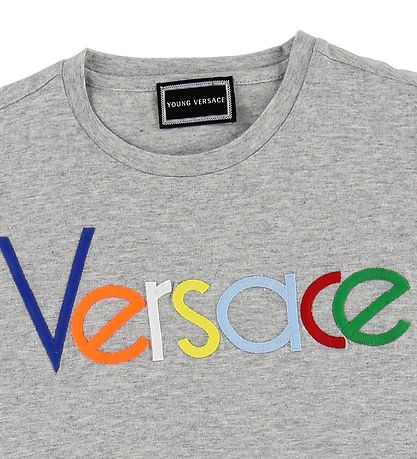 Young Versace T-Shirt - Graumeliert m. Farben