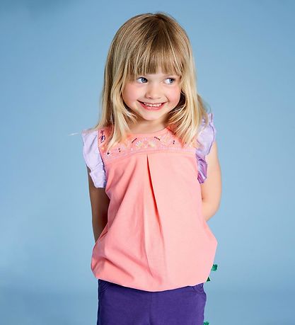 Freds World Top - Coral/Lavender