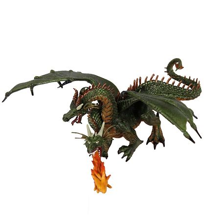 Papo Zweiköpfiger grüner Drache - L: 23 cm
