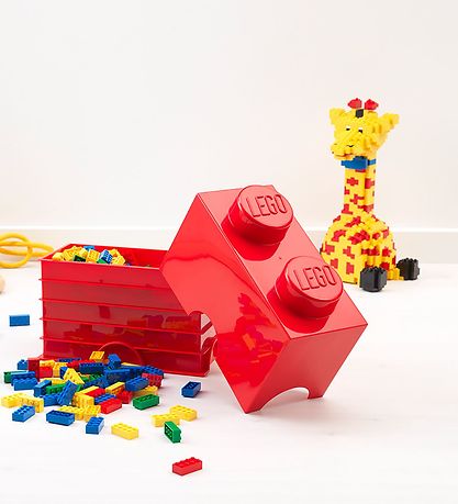 LEGO Storage Aufbewahrungsbox - 2 Knufe - 25x13x18 - Rot