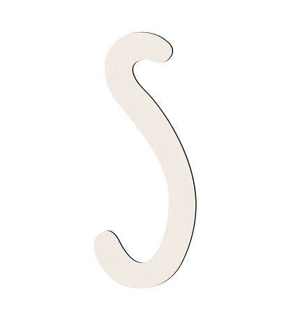 Sebra Wooden Letter - S - Birchbark Beige