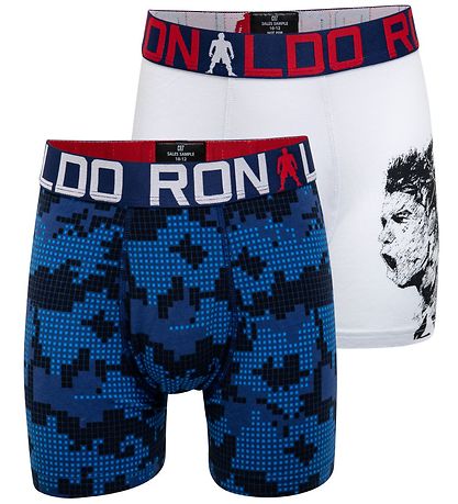 Ronaldo Boxers - 2-Pack - White/Blue w. Print