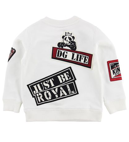 Dolce & Gabbana Sweatshirt - Weiß m. Aufnähern