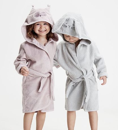 Pippi Baby Bathrobe - Gray w. Rabbit