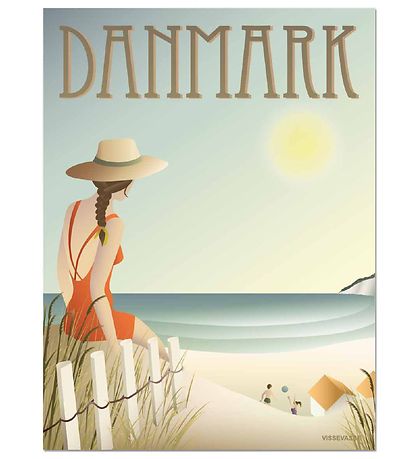 Vissevasse Veggspjald - 50x70 - Danmörk - Ströndinni