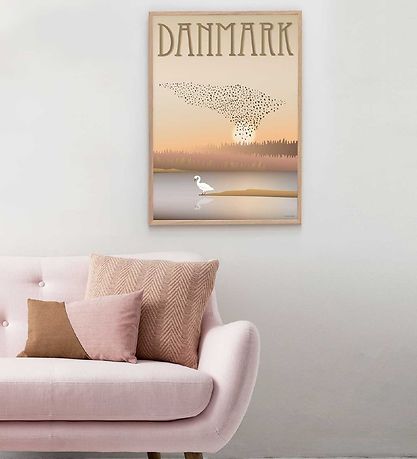 Vissevasse Veggspjald - 30x40 - Danmörk - Svört sól