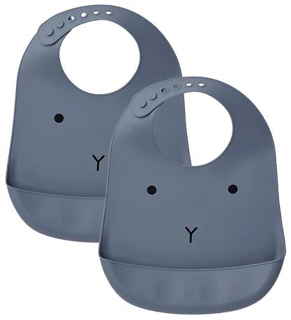 Liewood Bib - 2-Pack - Silicone - Tilda - Blue w. Rabbit