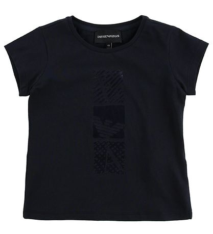 Emporio Armani Stuttermabolur - Stuttermabolur - Dökkblátt/Hvítu