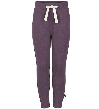 Minymo Jogginghosen - 2er-Pack - hellbrauner Braunmeliert/Lilame
