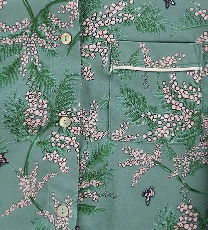Grunt Shirt - Sofia - Green w. Flowers