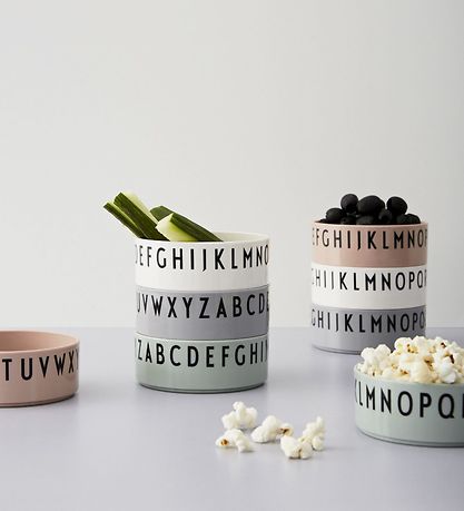 Design Letters Kom - 3-pack - Roze/Wit/Grijs m. Letters