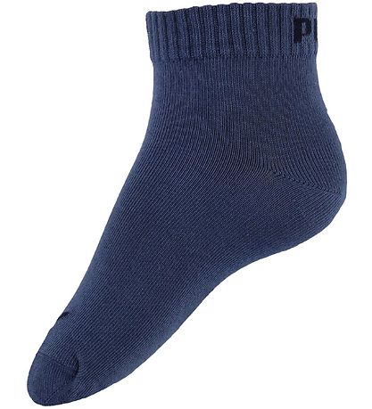 Puma Ankle Socks - 3-Pack - Quarter Plain - Blue/Grey Melange/Na
