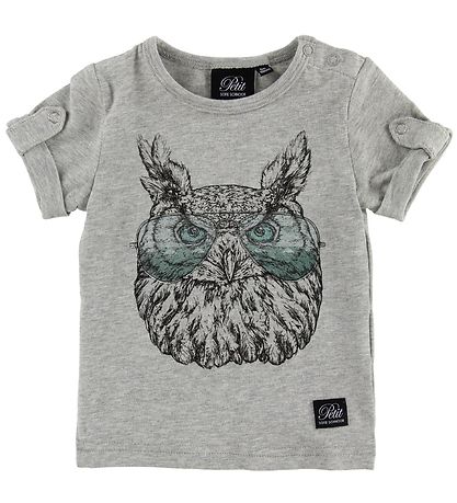 Petit by Sofie Schnoor T-shirt - Julius - Gråmelerad m. Uggla