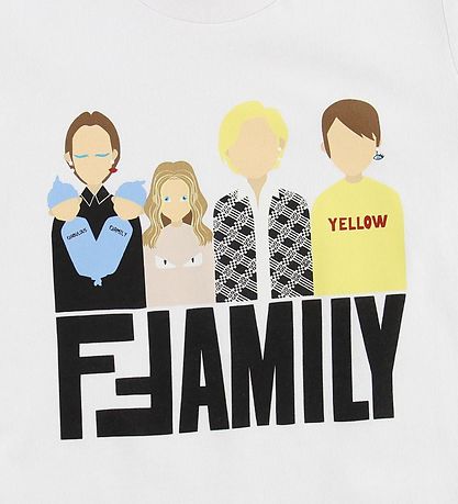 Fendi Kids T-shirt - White w. Fendi Family