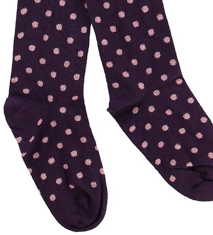 Minymo Tights - Purple/Dots