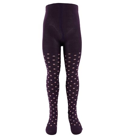 Minymo Tights - Purple/Dots