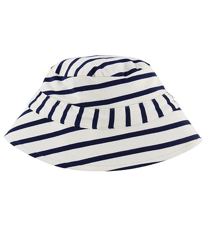 Minymo Bucket Hat - Bamboo - White/Navy Striped