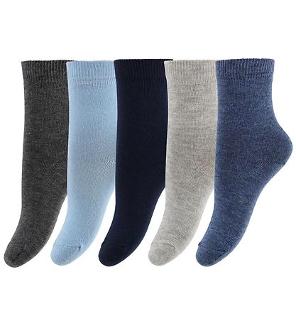 Minymo Socks - 5-Pack - Navy/Blue/Grey Melange