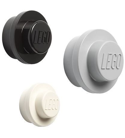 LEGO® Storage Knoppbrädset - 3 st. - 10/8/5 cm - Vit/Svart/Grå