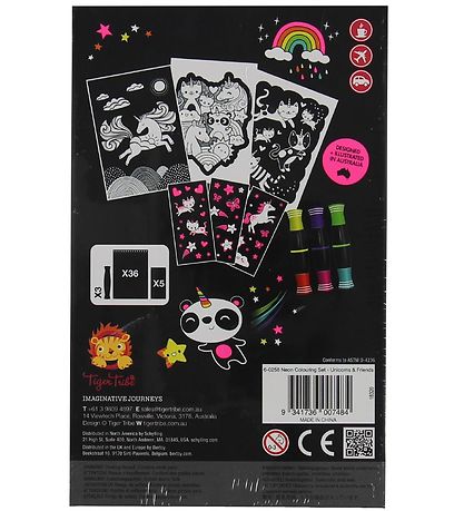 Tiger Tribe Colouring Set - Neon - Unicorns & Friends