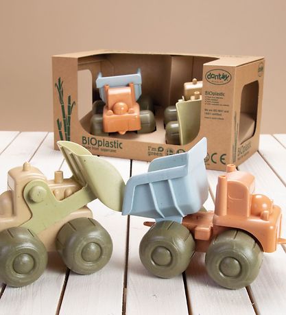 Dantoy BIO Plastic Bulldozer og Vörubíll - 17 cm - Pastel