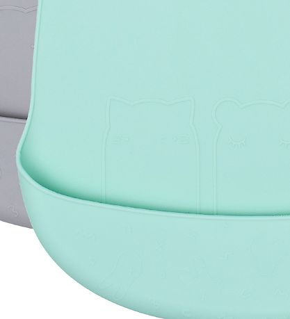 We Might Be Tiny Lätzchen sein - 2er-Pack - Silikon - Mint/Grau