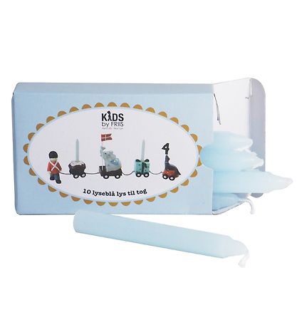 Kids by Friis Ljós fyrir Afmælislest - 10 Stk. - Ljósblátt