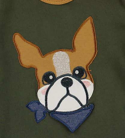 Freds World T-shirt - Army Green w. Bulldog