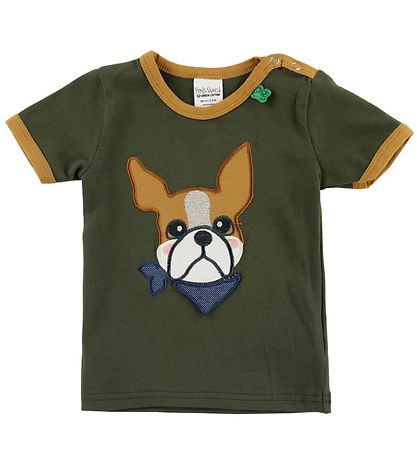 Freds World T-shirt - Army Green w. Bulldog