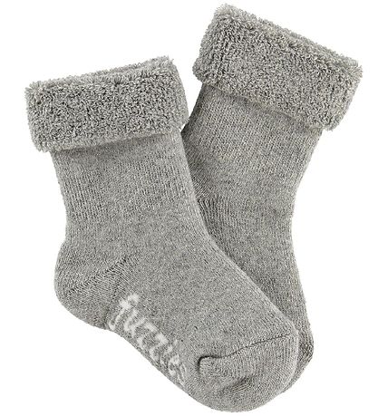 Fuzzies Baby Socks - Light Grey
