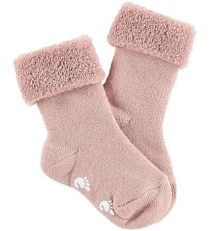 Fuzzies Baby Socks w. Anti-Slip - Powder