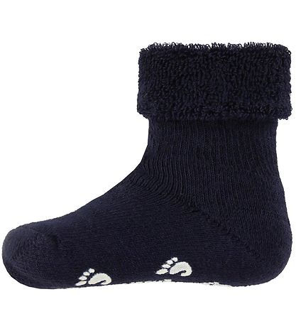 Fuzzies Baby Socks w. Anti-Slip - Navy