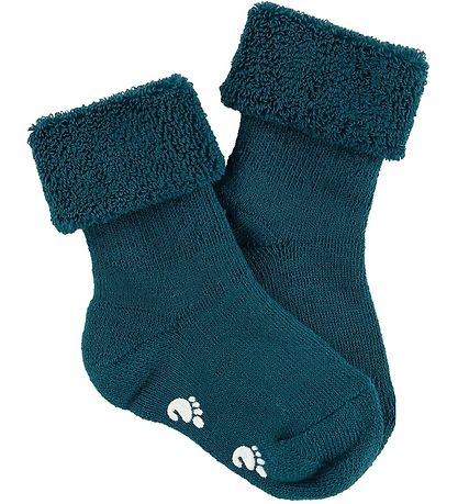 Fuzzies Babysocken m. Antirutsch - Petroleum