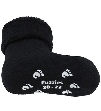 Fuzzies Baby Socks w. Anti-Slip - Black